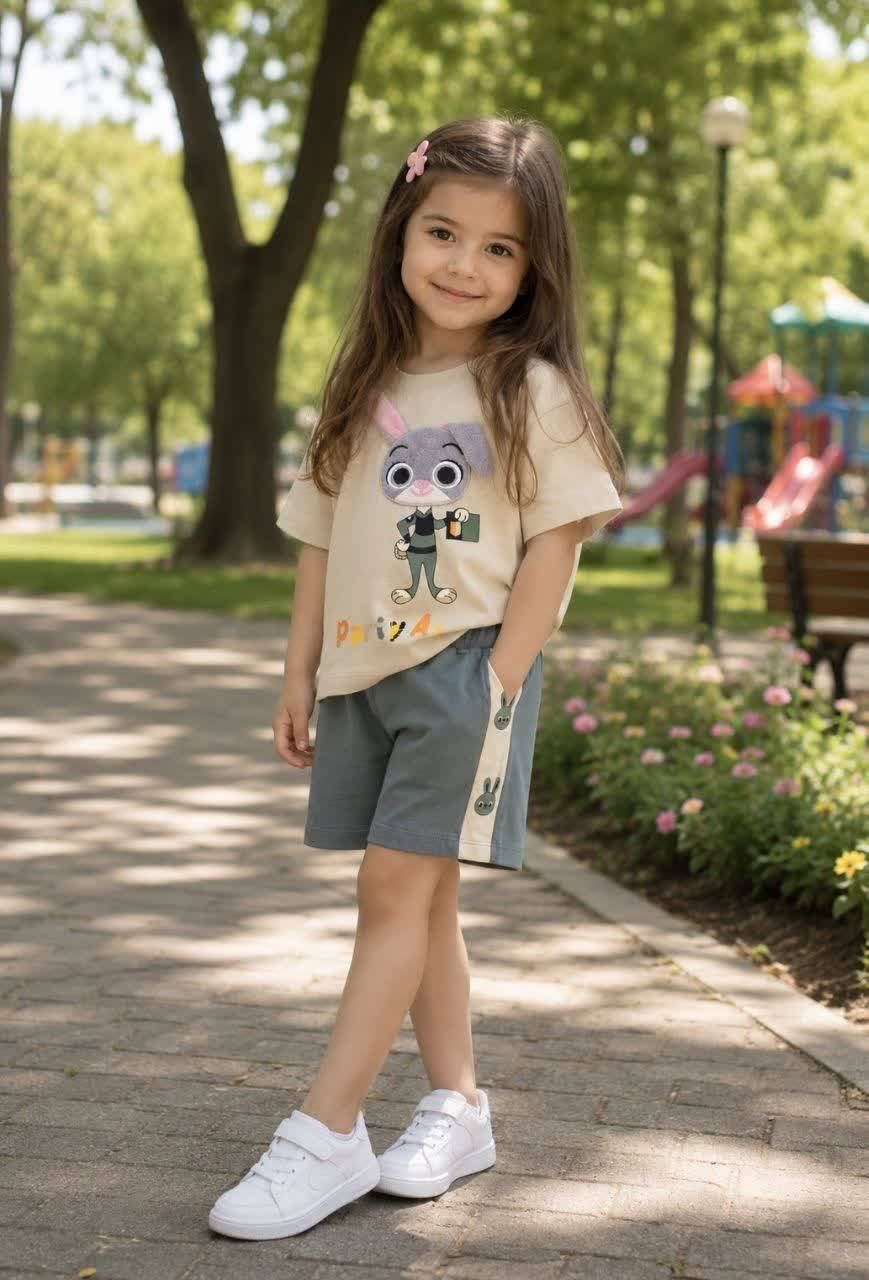 ست تیشرت شلوارک دخترانه خرگوش کد۱۰۲۴