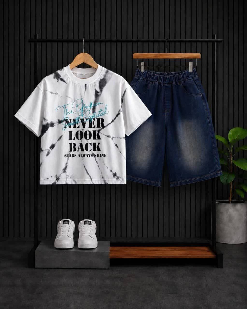 تیشرت شلوارک طرح NEVER  کد۵۱۹