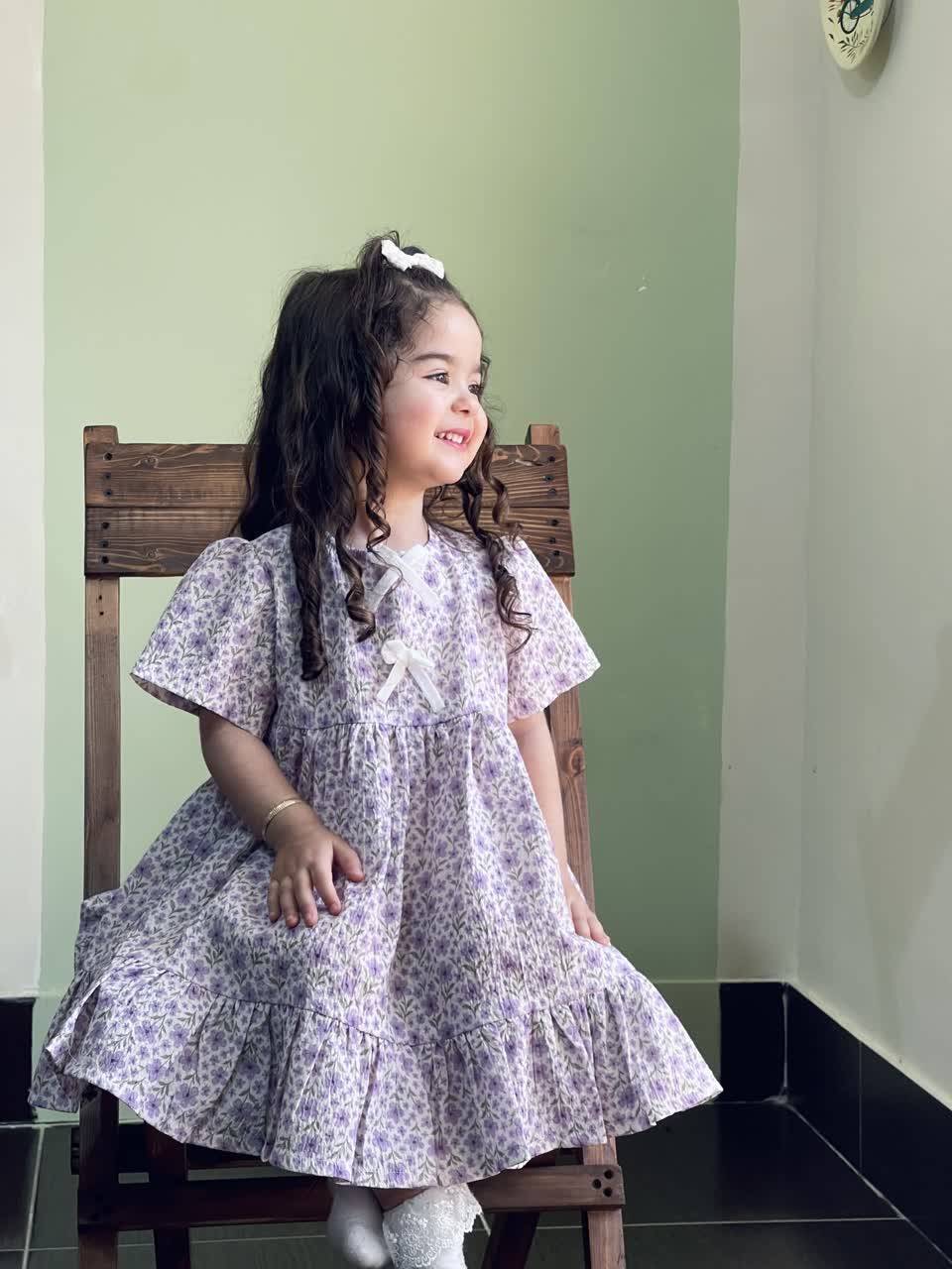 پیراهن عروسکی دلبرخنک شیک جنس کرپ نخ پفکی کد۱۰۹۰