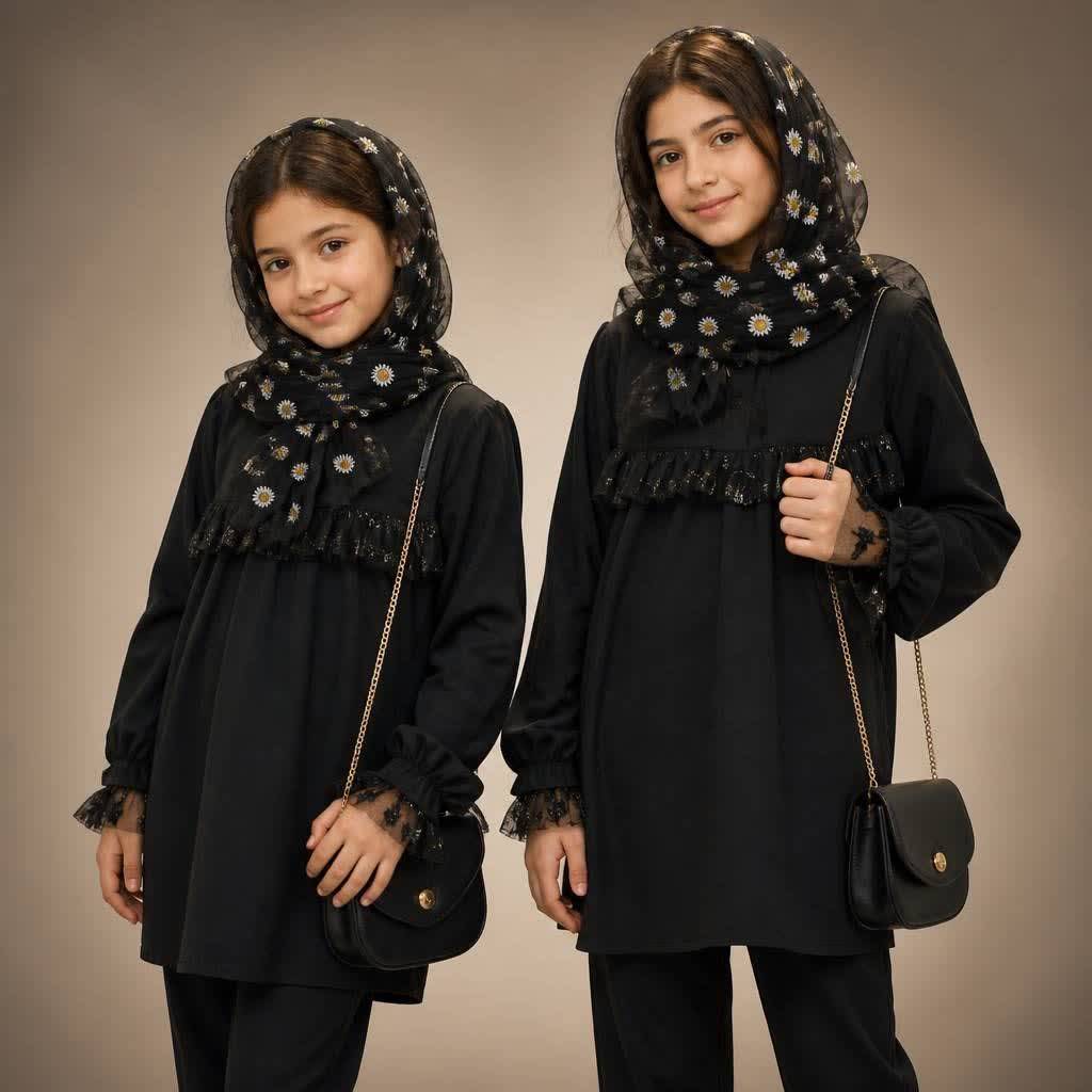 شومیز (پروانه) جنس الیزه مشکی کد۱۱۲۹