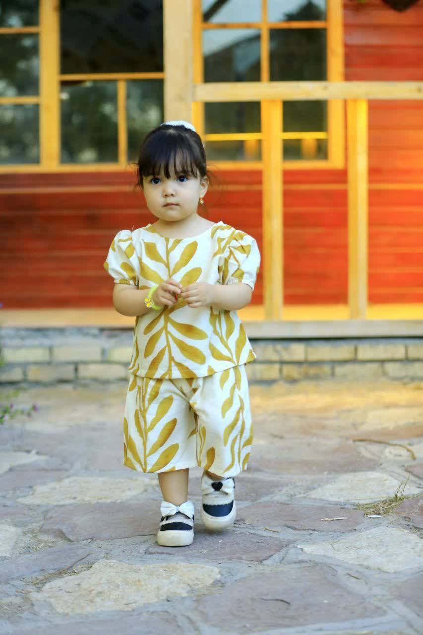 ست بلوز شلوارک نخئ وارداتی قواره اژادوراحت کد۱۱۵۴