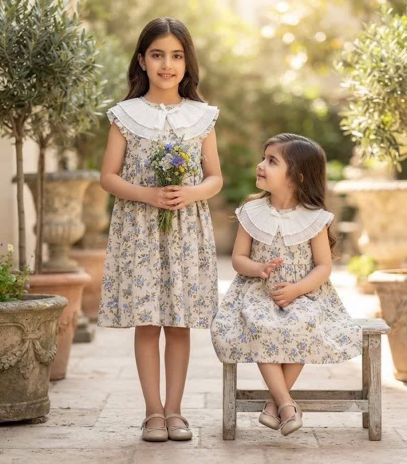 پیراهن نایریکا گلدارکلاسیک مناسب۲تا۶سال کد۱۱۴۰