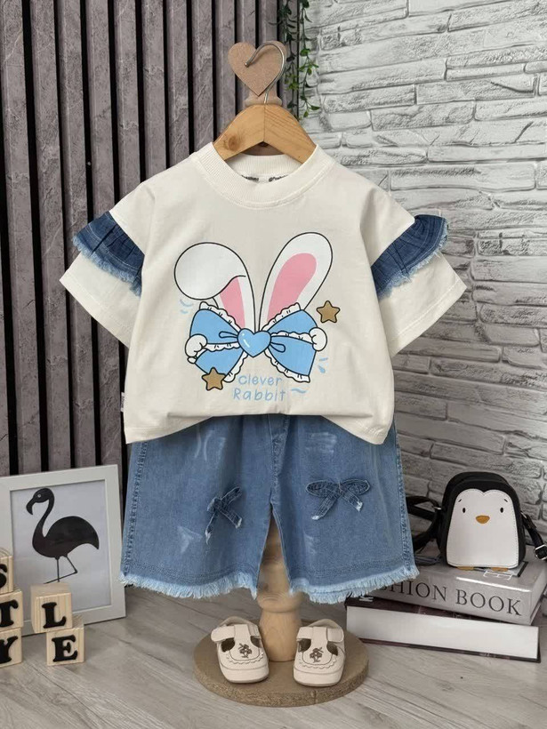 ست کراپ شلوارک لی مناسب۲تا۹سال کد۱۱۷۴
