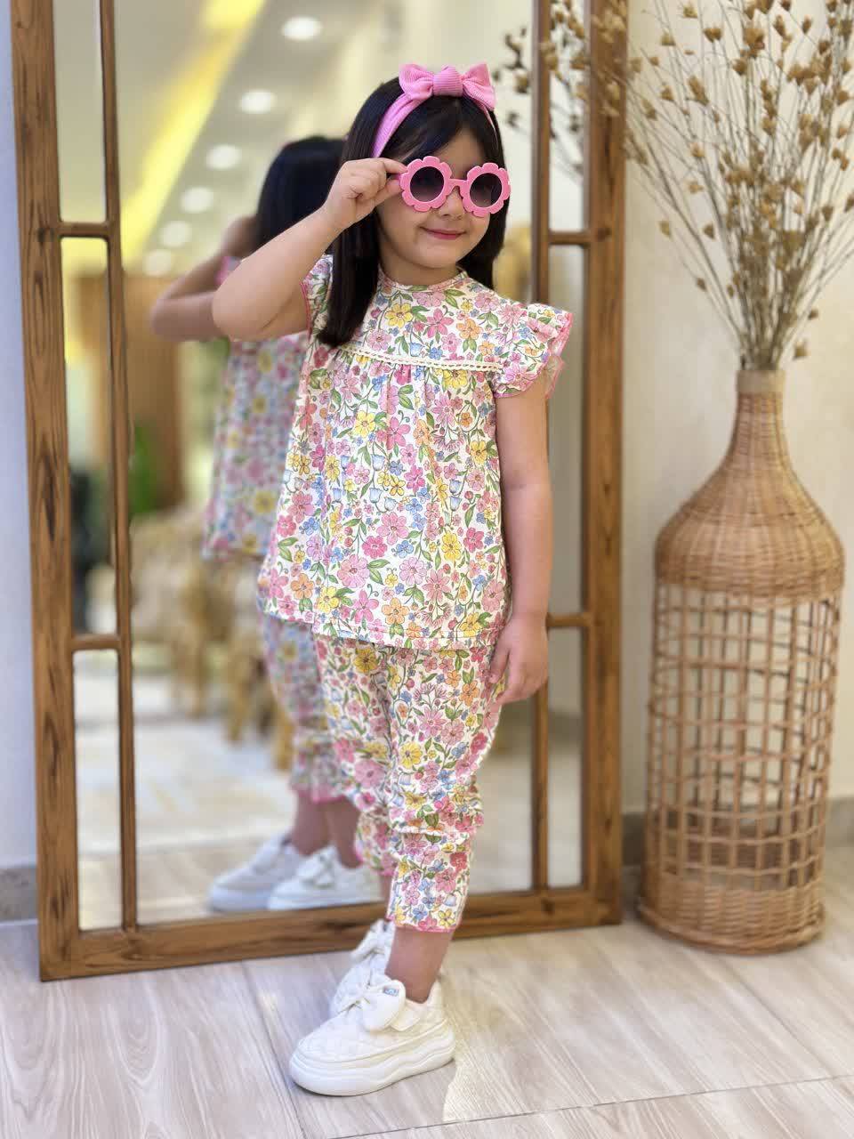 ست بلوزشلواررنگی رنگی نرم ولطیف کد۱۱۸۰