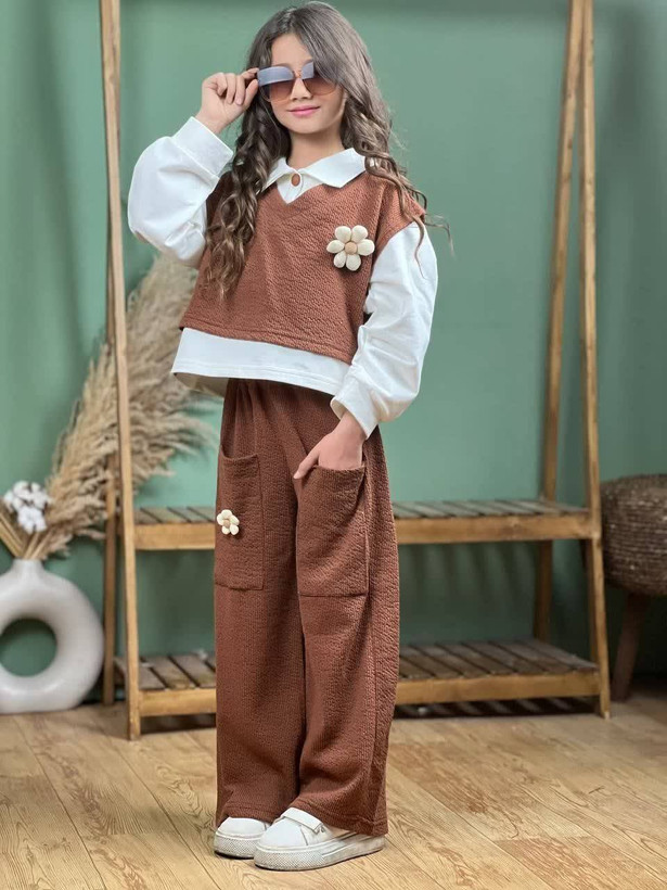 سه تیکه کراپ وست باشلواربگ مناسب۶تا۱۳سال کد۱۱۸۷