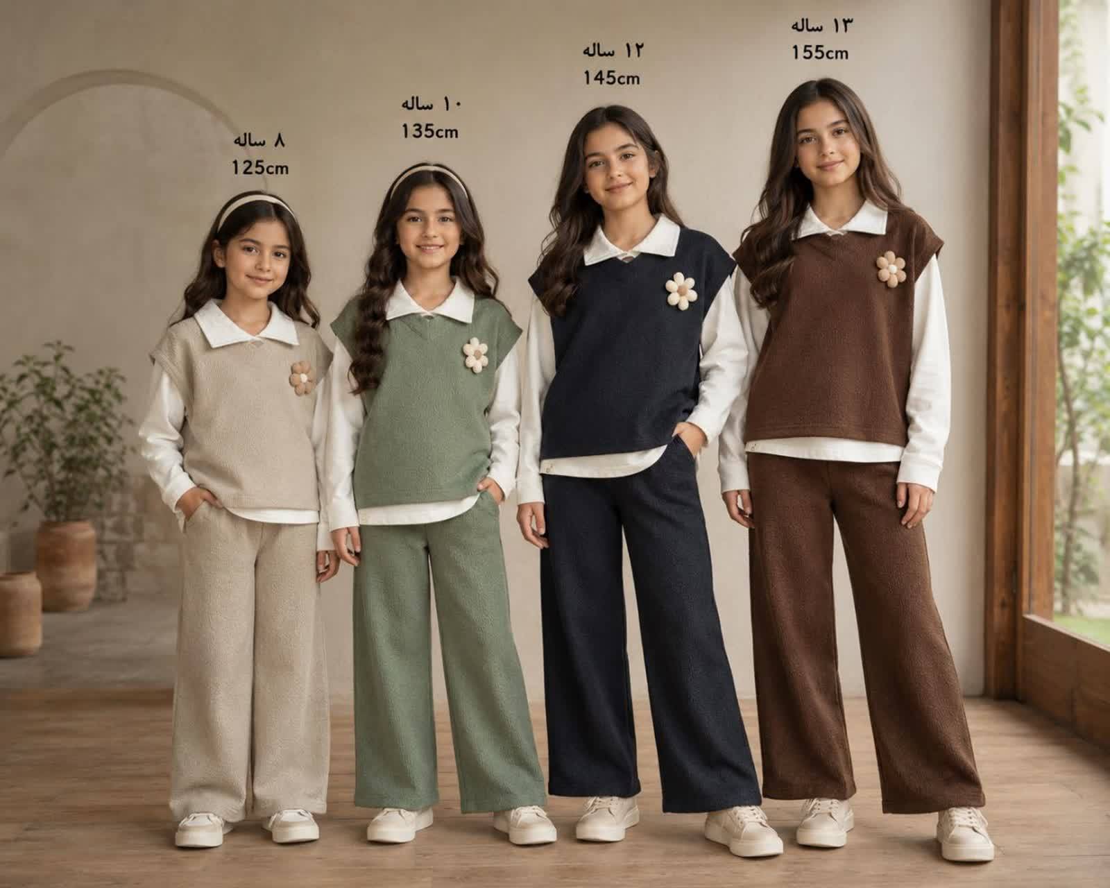 سه تیکه کراپ وست باشلواربگ مناسب۶تا۱۳سال کد۱۱۸۷