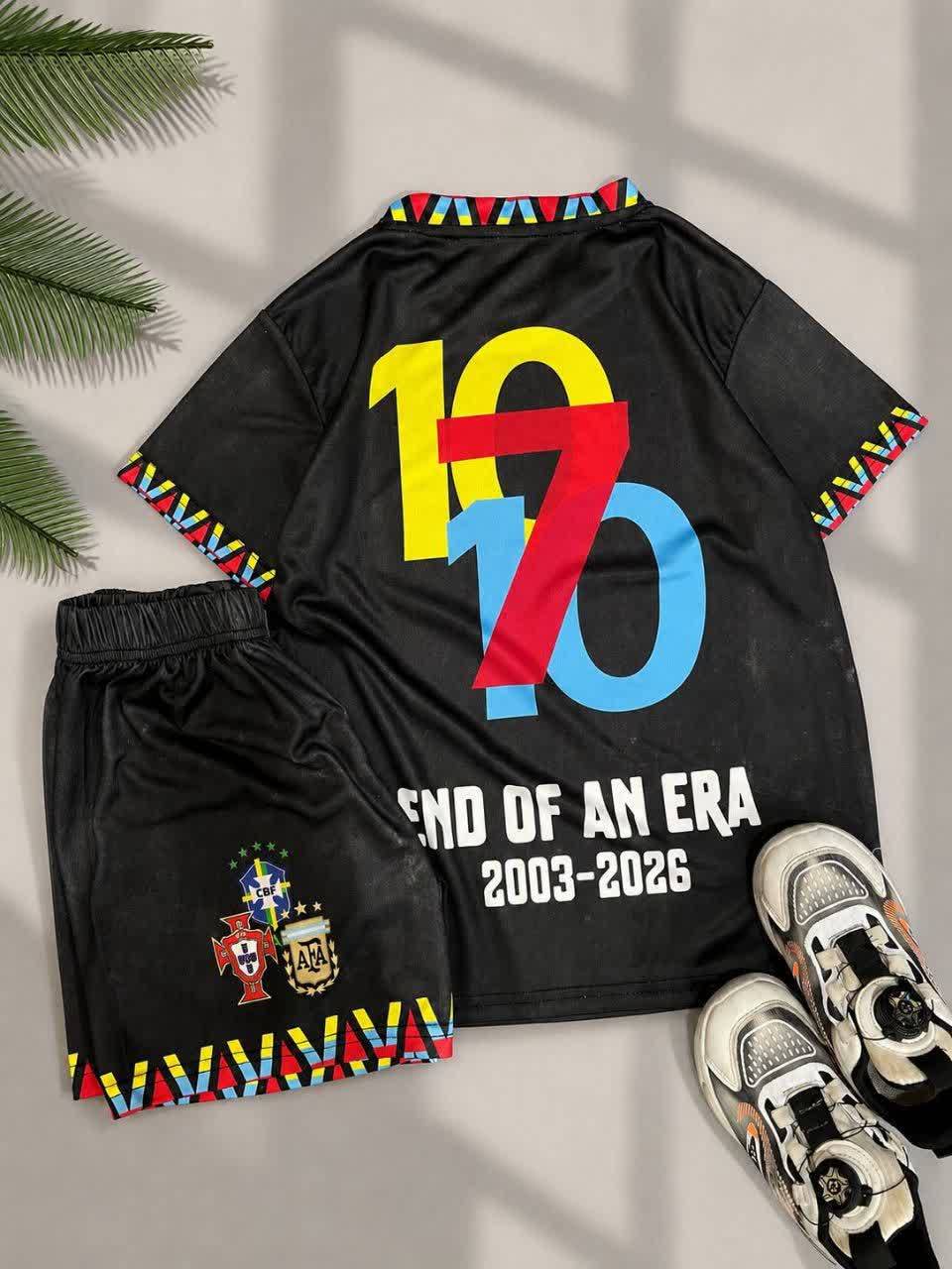 🔥  ست تیشرت و شلوارک فوتبالی طرح END OF AN ERA 🔥کد۱۱۸۸