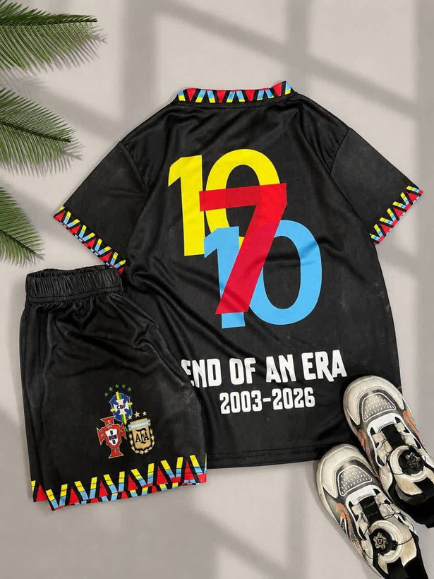 🔥 ست تیشرت و شلوارک فوتبالی طرح END OF AN ERA 🔥کد۱۱۸۸