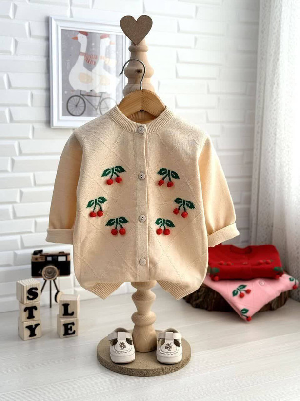 ژاکت پائیزئ گیلاس مناسب۱۸ماه تا۹سال کد۱۱۹۴