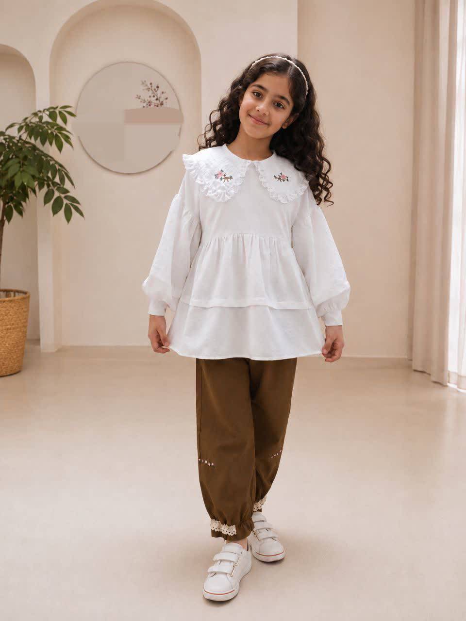 شومیز شلوار ژاله مناسب ۷ تا ۱۳ سال