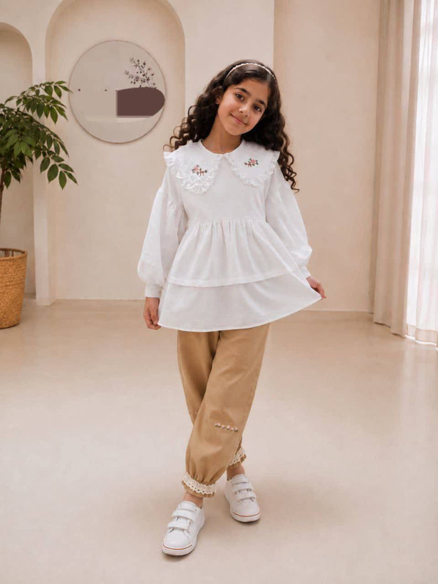 شومیز شلوار ژاله مناسب ۷ تا ۱۳ سال