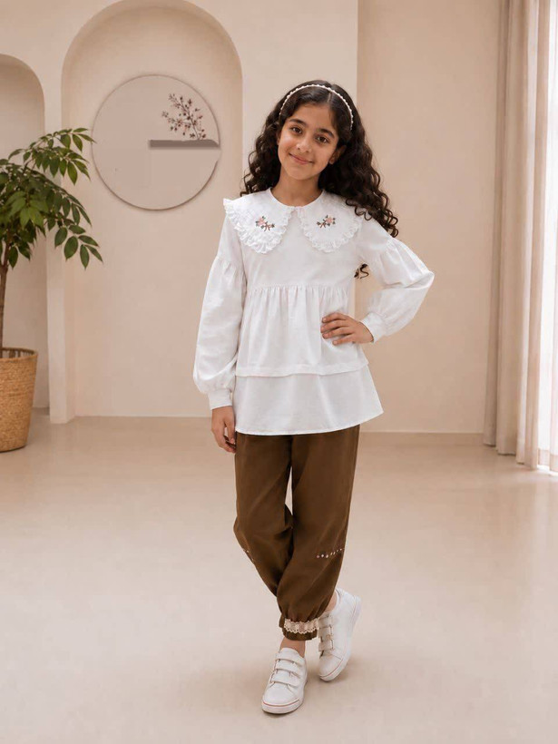 شومیز شلوار ژاله مناسب ۷ تا ۱۳ سال