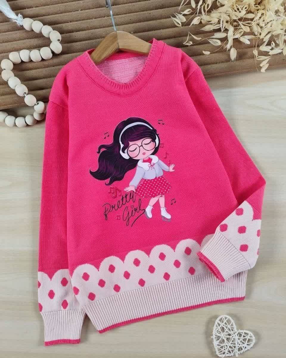 بلوز تک بافت  دختر رقاص  مناسب۳تا۷سال کد۱۱۳۰